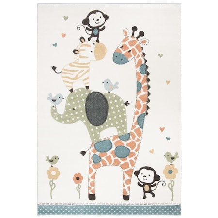 Safavieh 9 x 12 ft. Carousel Kids 100 Collection Youth Rectangle Rug - Ivory CRK120A-9